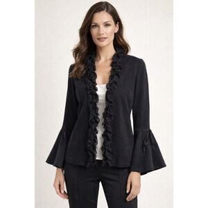 St John Essentials by Marie Gray Women’s Designer Black Cardigan Size 2
